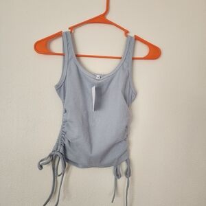 Stylish Sky Blue Ruched Tank Top NWT